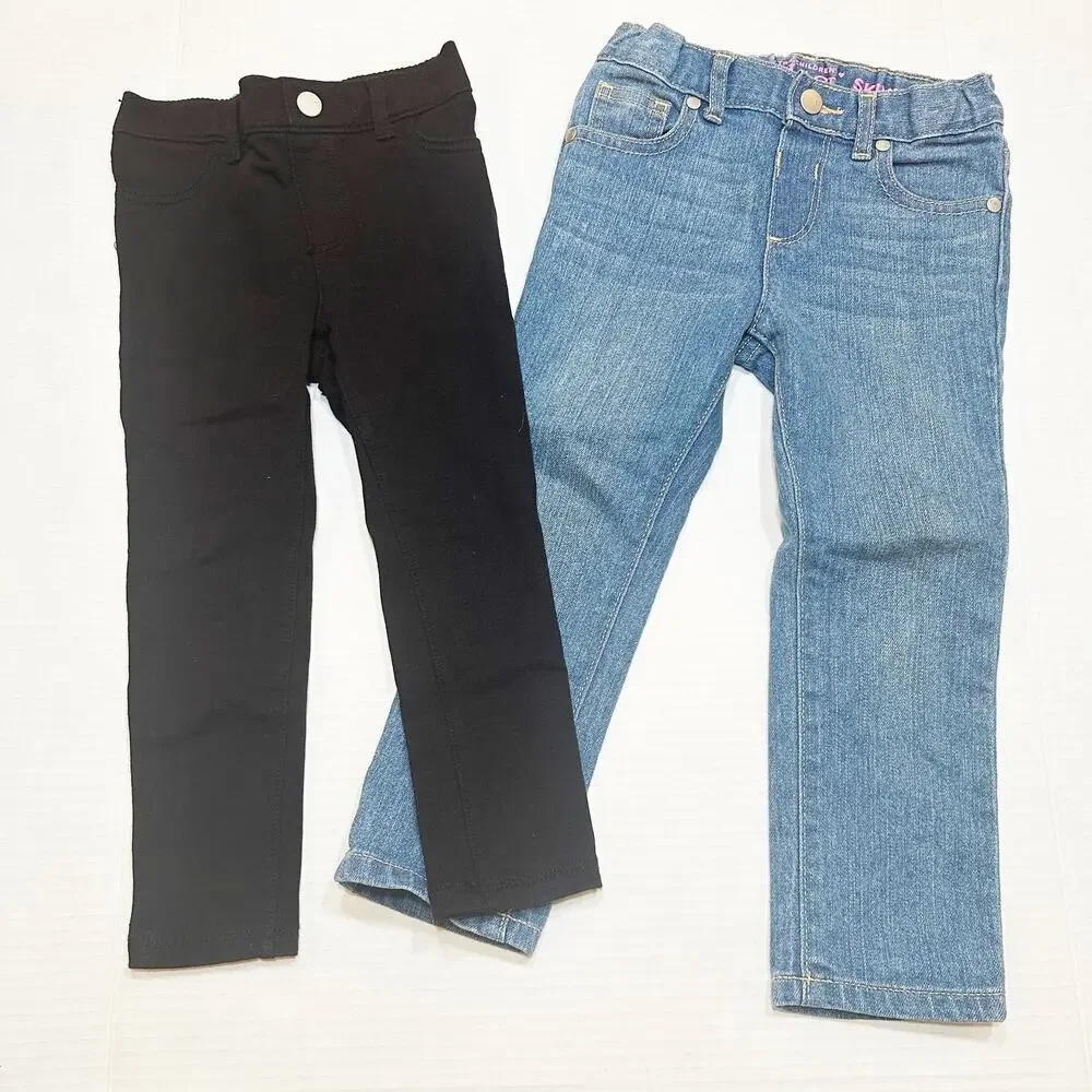 Bundle of Toddler Girls Bottoms sz 3T Jeans and Black Pants